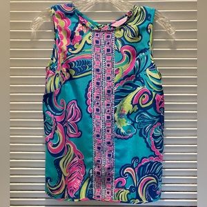 Lilly Pulitzer silk Iona sleeveless button down back blouse sz XS